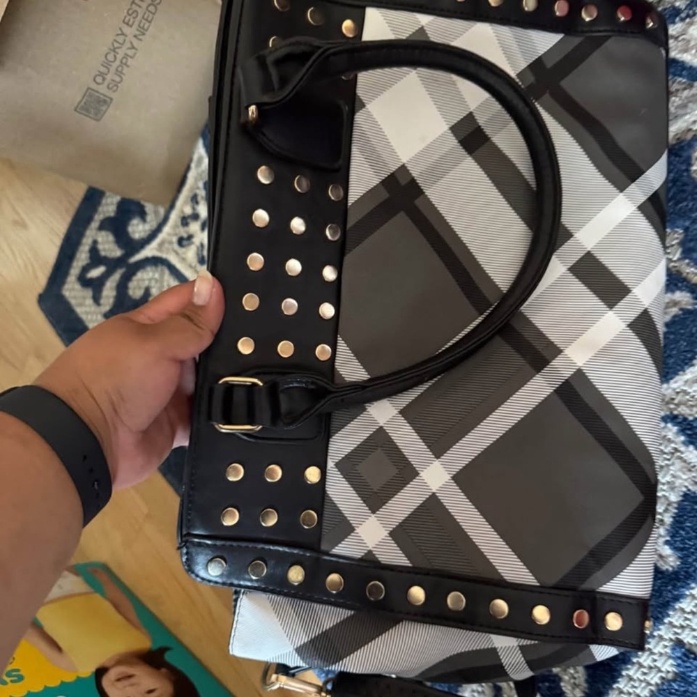 Stylish Black and Gray Women's Handbag